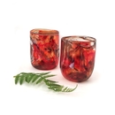 Glass Tumbler Red Swirl