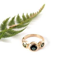 9ct Yellow Gold Ring 3 Stone Sapphire-jewellery-The Vault