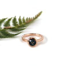 9ct Rose Gold Ring Blue Sapphire-jewellery-The Vault