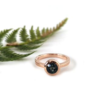 9ct Rose Gold Ring Blue Sapphire