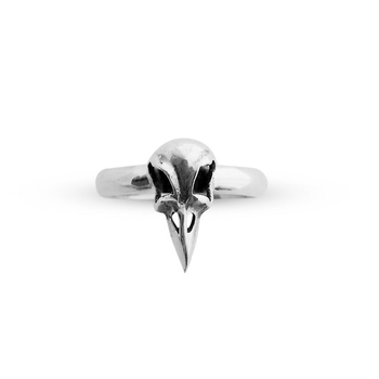 Mini Ring Bird Skull Silver