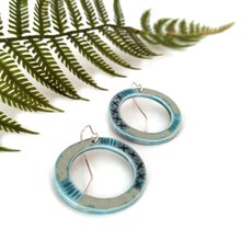 Porcelain Earrings Donut Disc-jewellery-The Vault