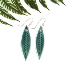 Porcelain Earrings Leaf -jewellery-The Vault