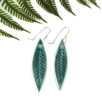 Porcelain Earrings Leaf 
