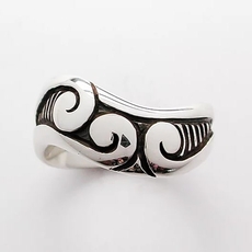 Three Koru Ring Silver-jewellery-The Vault