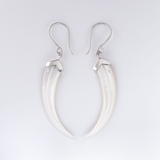 MOP Huia Beak Earrings-jewellery-The Vault