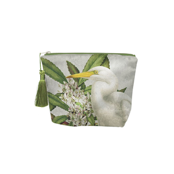 Heron Velvet Cosmetic Bag