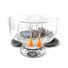 Glass Eardrops Yellow-jewellery-The Vault