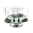 Glass Eardrops Transparent Dark Green