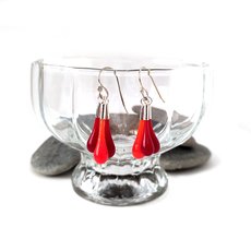 Eardrop Cluster Earrings Red-jewellery-The Vault