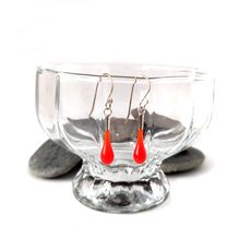 Glass Eardrops Orange-jewellery-The Vault