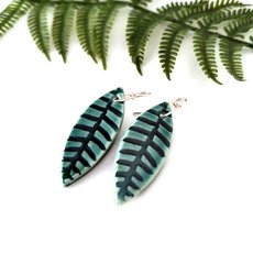 Porcelain Earrings Leaf Green-jewellery-The Vault