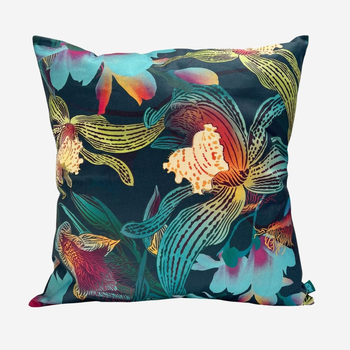 Flox Indoor Hemp Cushion Cover Orchid & Florets