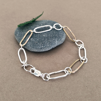 Small Oval Link Bracelet Silver