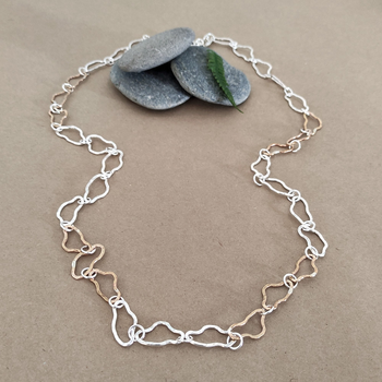 Silver and Brass Cloud Link Chain