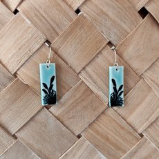 Porcelain Earrings Rectangle Toi Toi Green-jewellery-The Vault