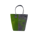 Ponga Frond Green on GreyGreen Shoulder Tote