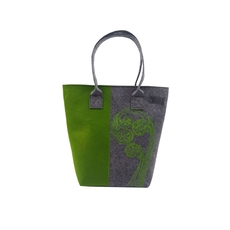 Ponga Frond Green on GreyGreen Shoulder Tote-artists-and-brands-The Vault