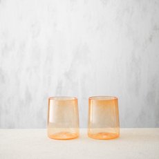 Square Glass Cup Orange-artists-and-brands-The Vault