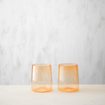 Square Glass Cup Orange