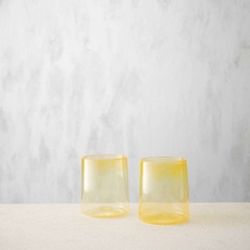 Square Glass Cup Lemon Yellow-artists-and-brands-The Vault