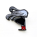 Windy Welly Girl Pin Badge
