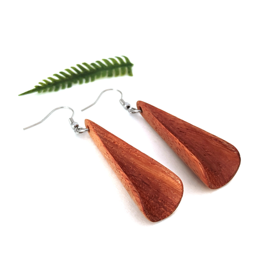Rosewood Curved Drop Earrings