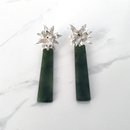 Cabbage Tree Earrings with Greenstone