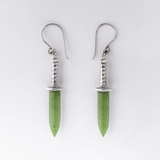 Baby Pounamu Dagger Earrings-jewellery-The Vault