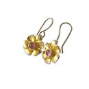 Snow Lily Earrings with Pink Tourmaline