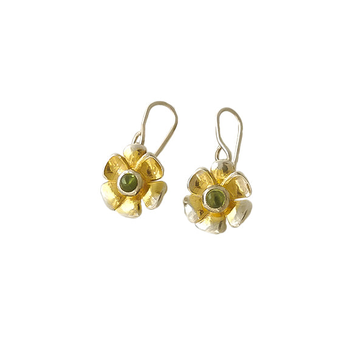 Snow Lily Earrings with Peridot