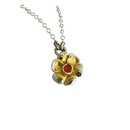 Snow Lily Gold Plate Necklace Carnelian