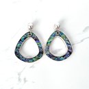 Paua Drama Earrings Long Dangles