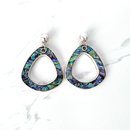 Paua Drama Earrings Long Dangles