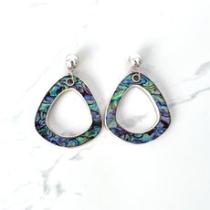 Paua Drama Earrings Long Dangles-jewellery-The Vault