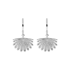 Fantail Midi Huggie Earrings Silver-jewellery-The Vault