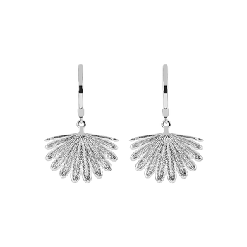 Fantail Midi Huggie Earrings Silver