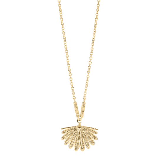 Fan Tail Midi Pendant Gold Plate