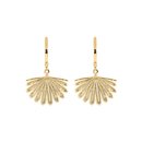 Fan Tail Midi Huggie Earrings Gold Plate