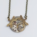 Steampunk Pendant Double Dragonfly