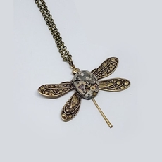 Timepiece Dragonfly Pendant Brass-jewellery-The Vault