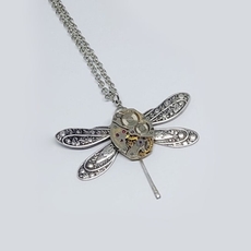 Timepiece Dragonfly Pendant Silver-jewellery-The Vault