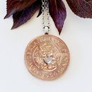 Half Penny Pendant w Silver Heart