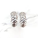Silver Fern Hoop Earrings