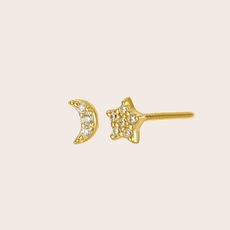Night Sky Studs Gold Plate-jewellery-The Vault