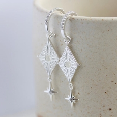 North Star Earrings Silver-jewellery-The Vault