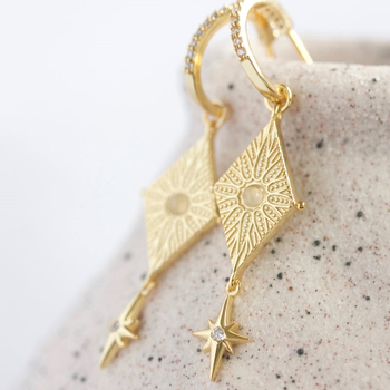 North Star Earrings Gold Plate