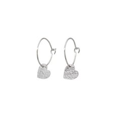 Sweetheart Hoop Earrings Silver-jewellery-The Vault