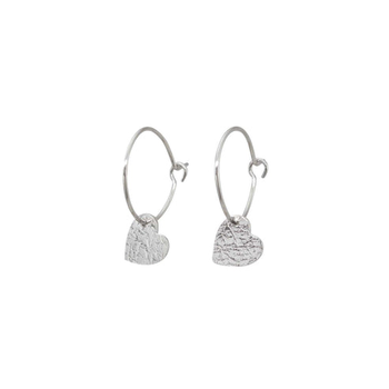 Sweetheart Hoop Earrings Silver