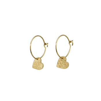 Sweetheart Hoop Earrings Gold Plate